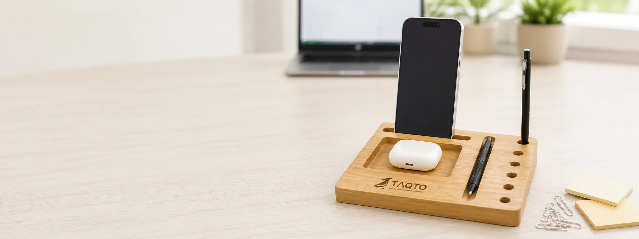 Organizador de escritorio de madera TAQTO